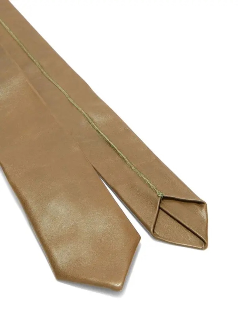 Jil Sander Leather Neck Tie Green/Khaki NWT
